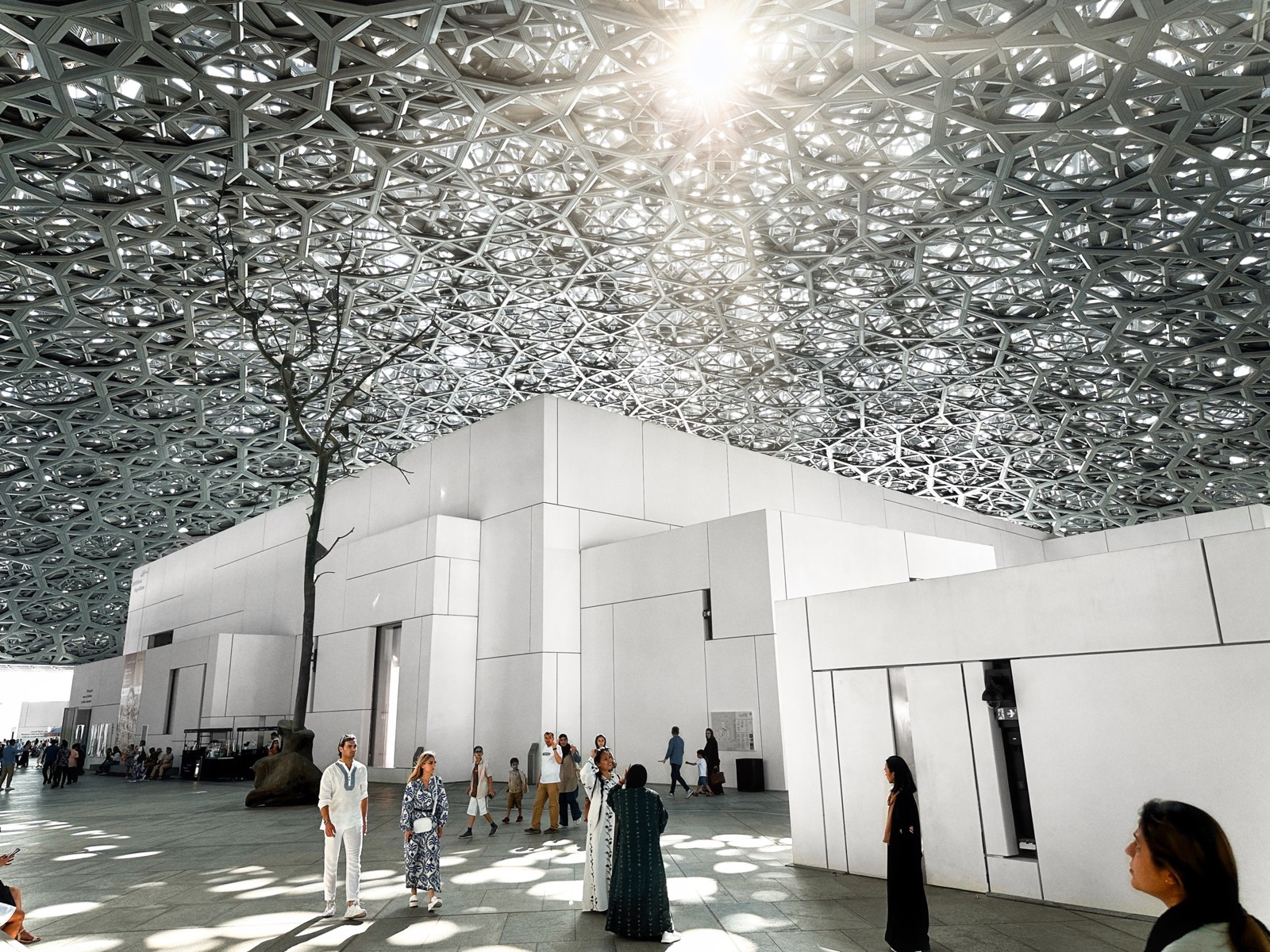 Sunlight through geometric architecture
