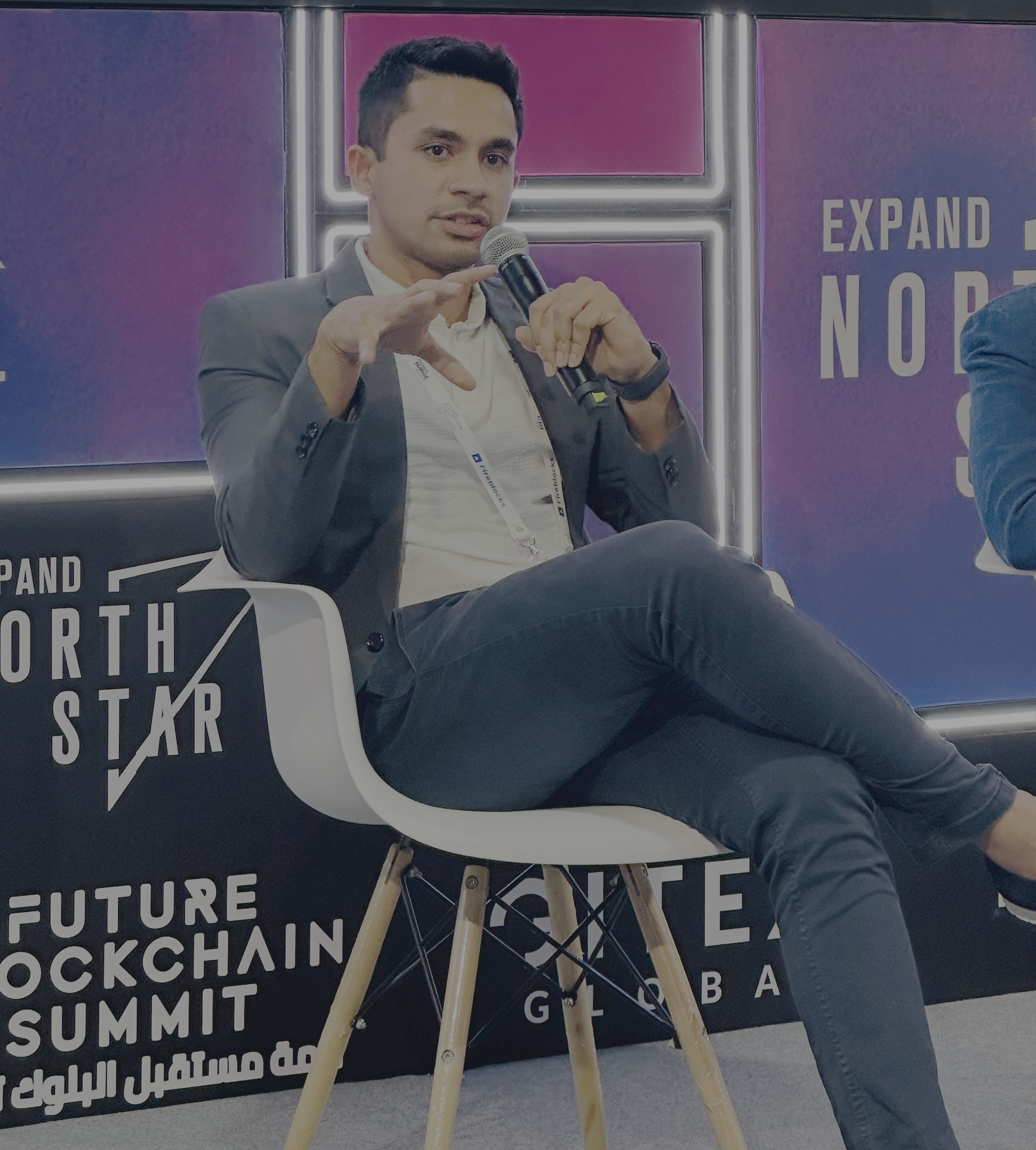 Shak speaking at an industry event