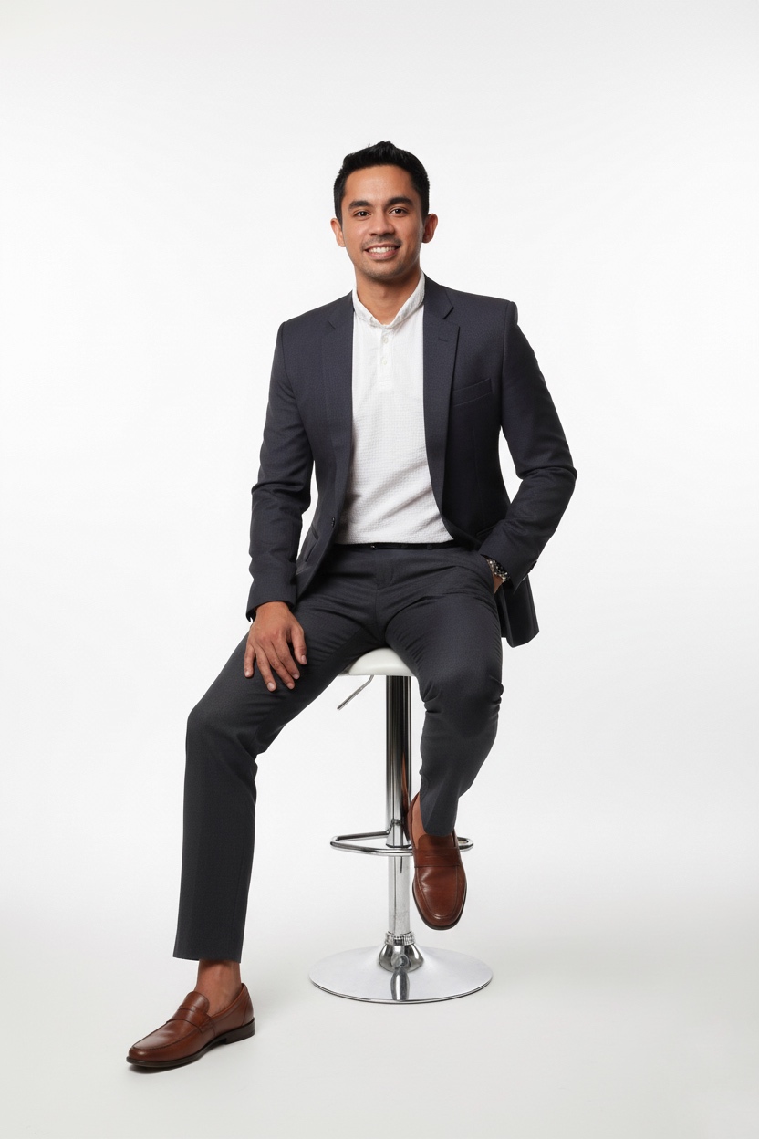Shakeeb Nazeer seated in a studio portrait